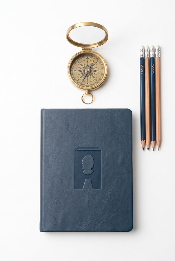Cuaderno, brújula y lápices de Apolo Centro de Estudios